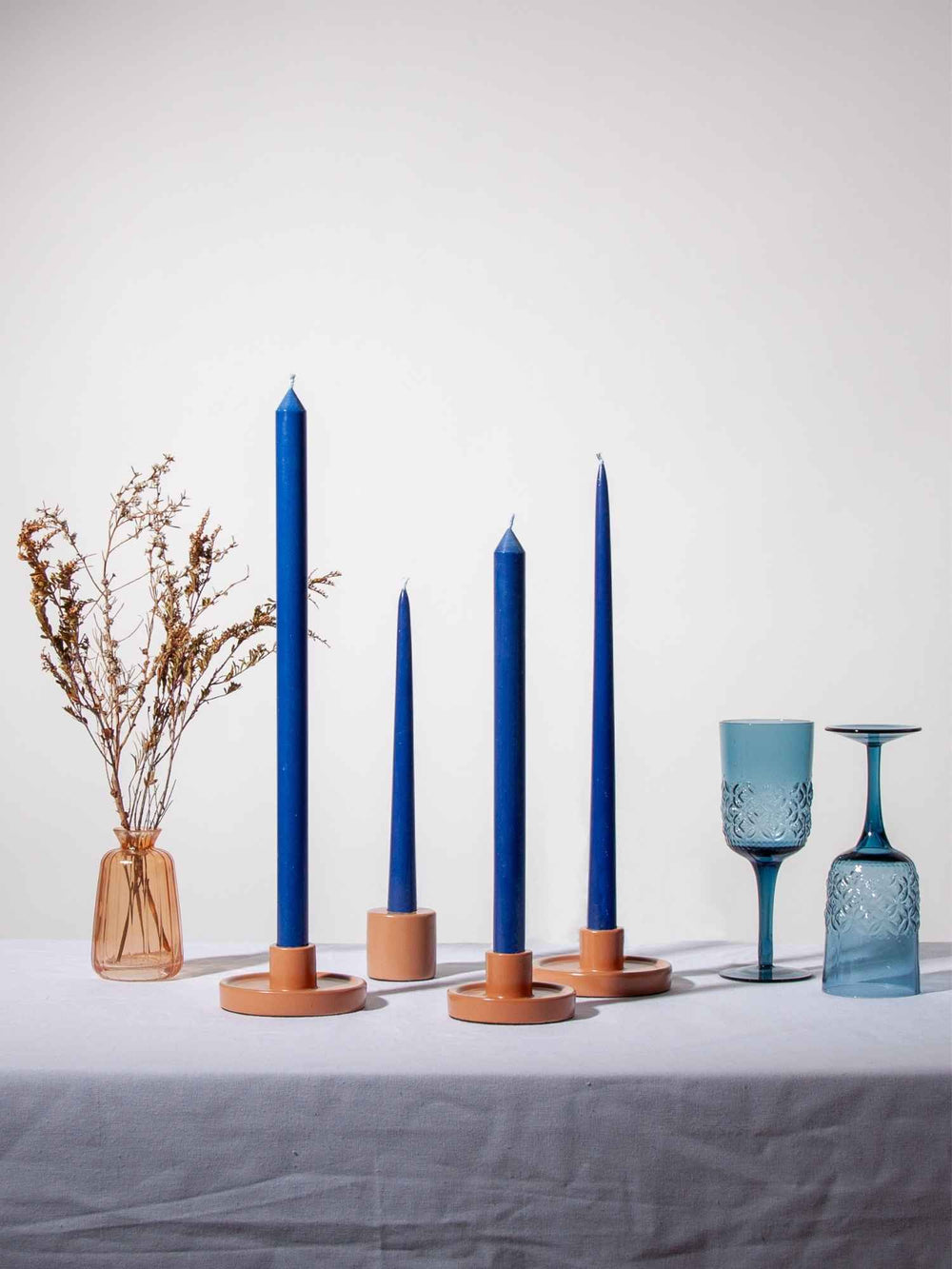 Navy 40cm Dinner Candles Pack of 4