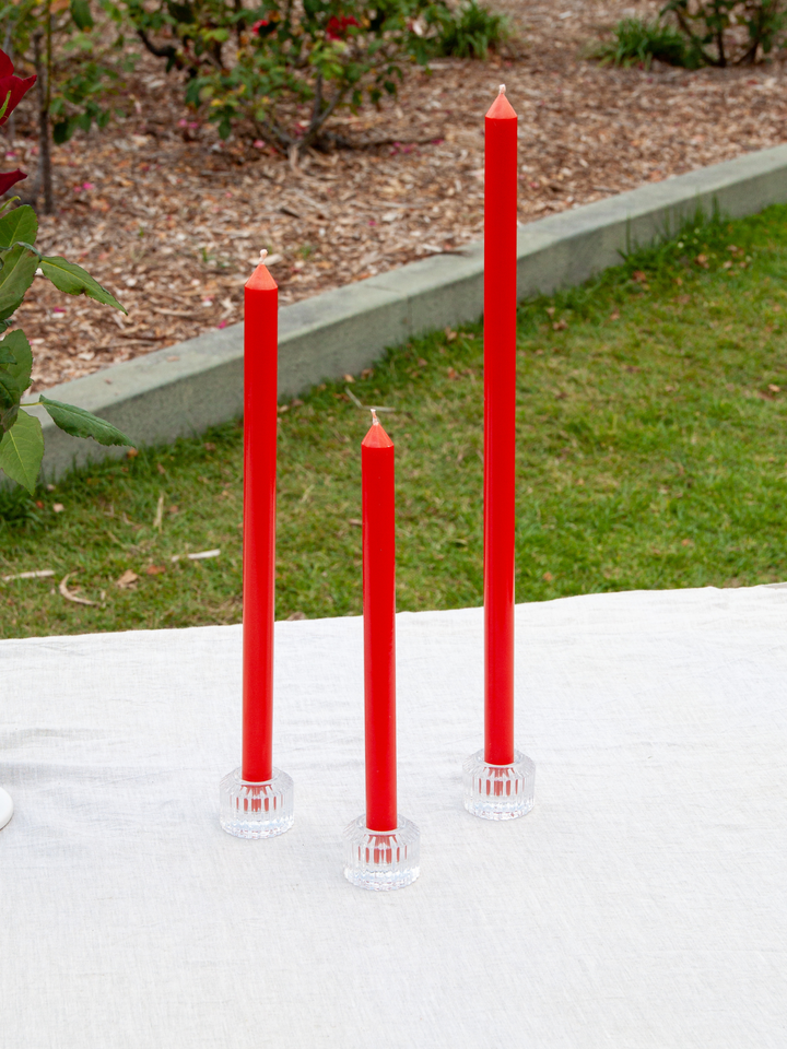 Scarlet 40cm Dinner Candles Pack of 4