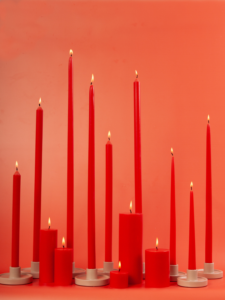 Scarlet 40cm Dinner Candles Pack of 4