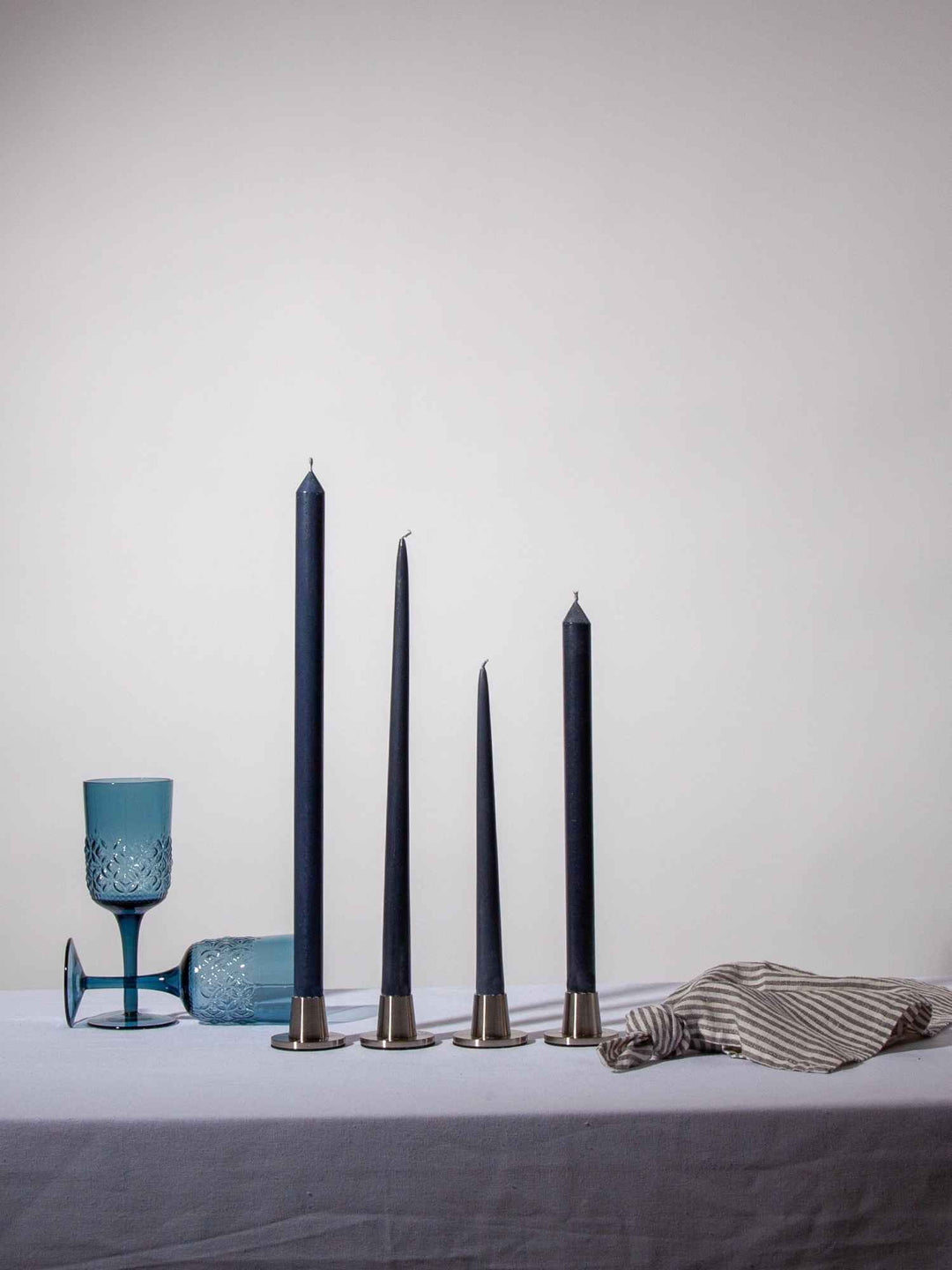 Steel Blue 40cm Dinner Candles Pack of 4