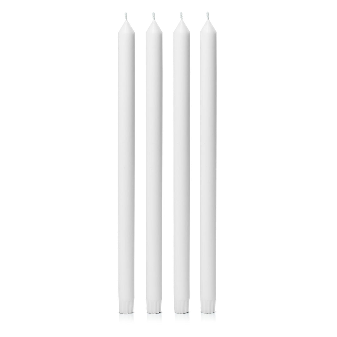 White 40cm Dinner Candles Pack of 4