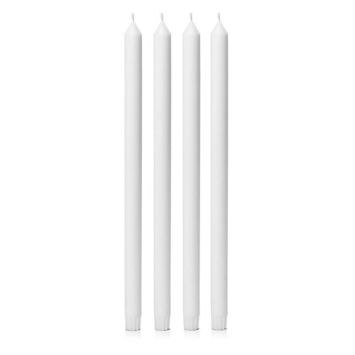 White 40cm Dinner Candles Pack of 4