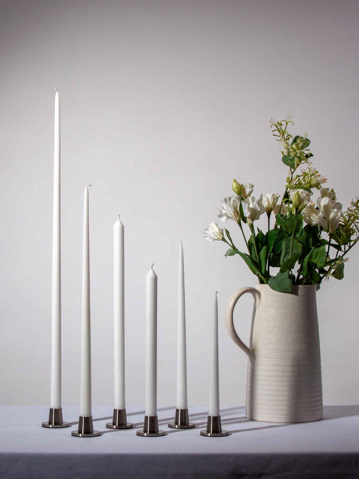 White 40cm Dinner Candles Pack of 4