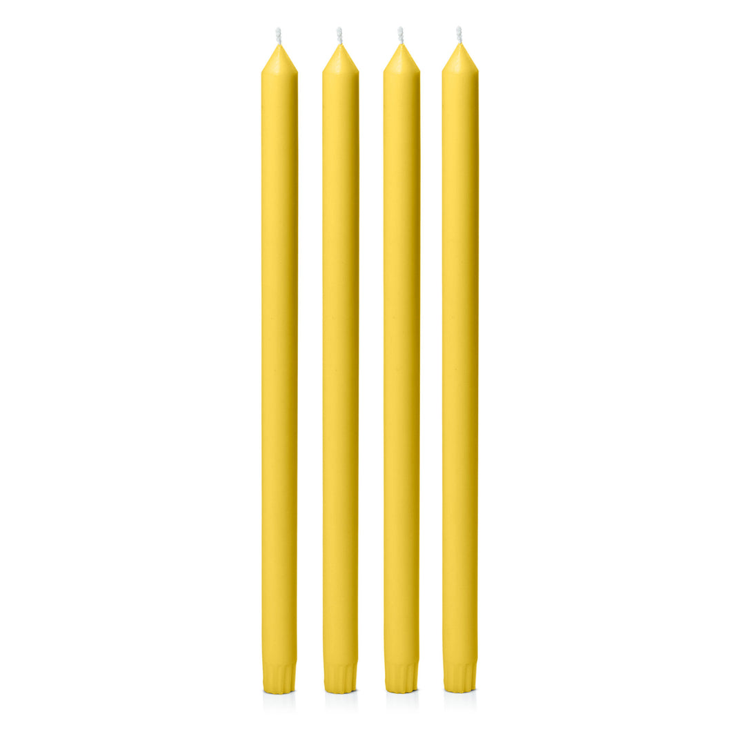 Yellow 40cm Dinner Candles Pack of 4