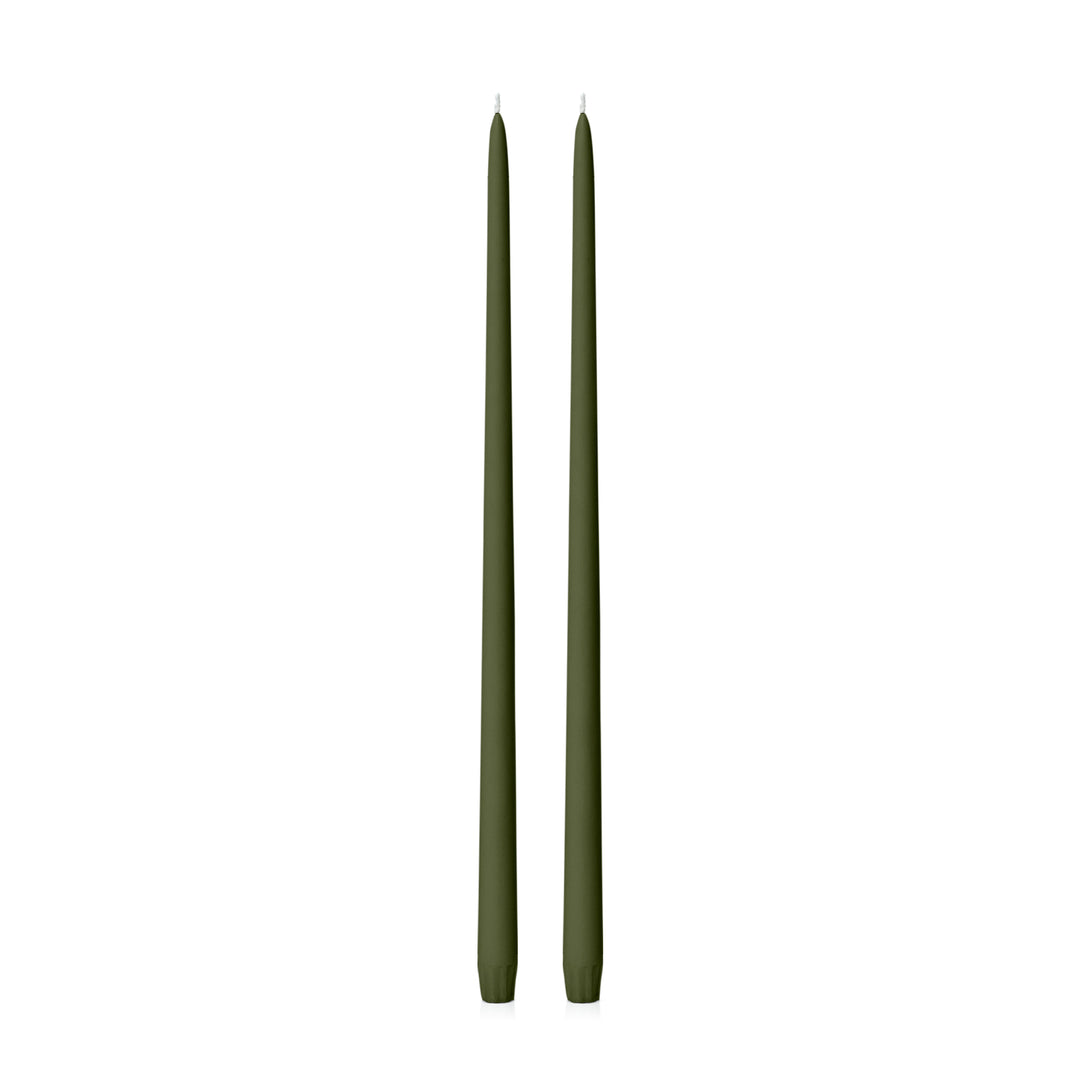 Olive 45cm Taper Candles Pack of 2