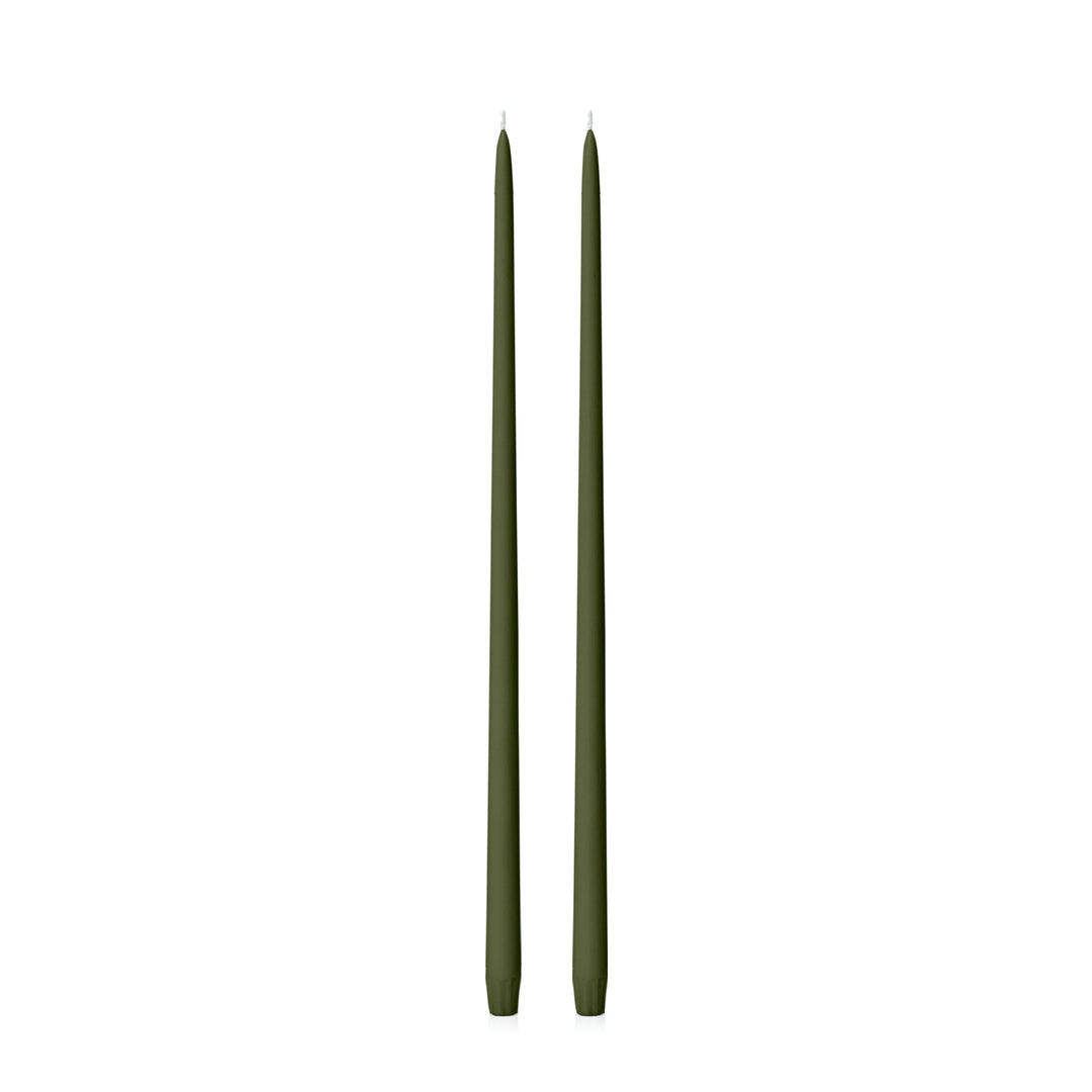 Olive 55cm Taper Candles Pack of 2