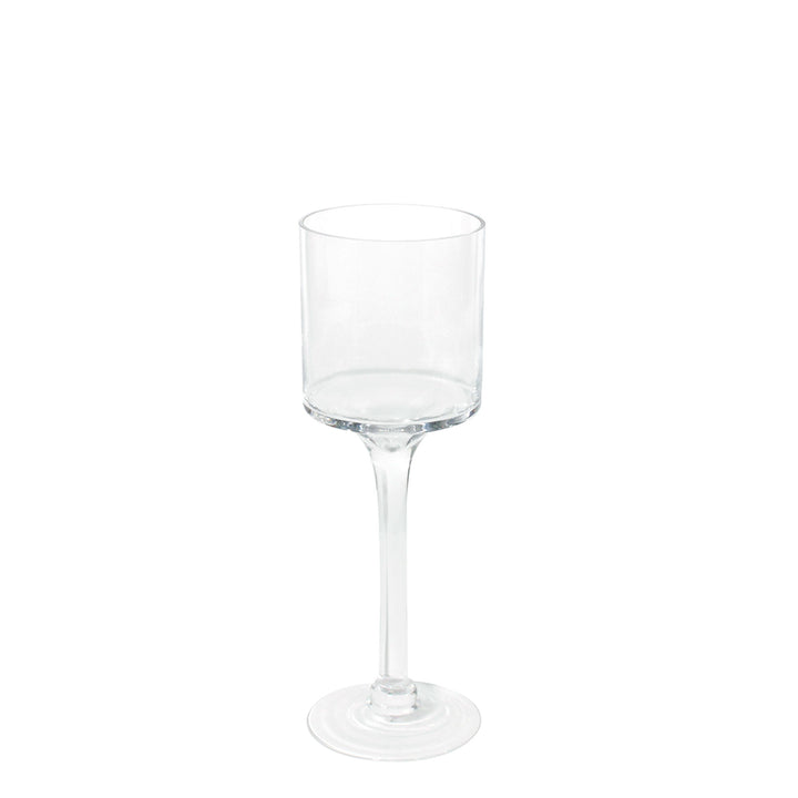 Clear 10cm x 30cm Glass Holder With Stem Pack of 1