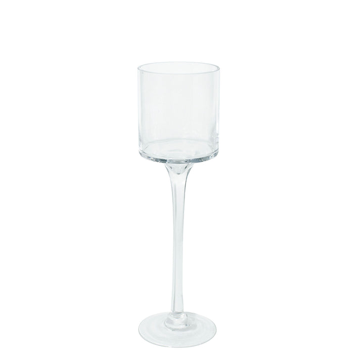 Clear 10cm x 35 cm Glass Holder With Stem Pack of 1