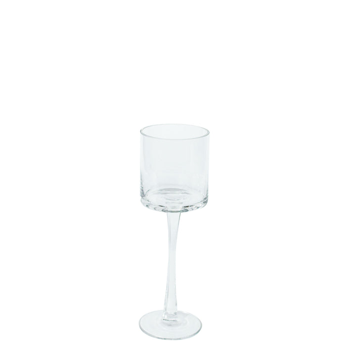 Clear 8cm x 25cm Glass Holder With Stem Pack of 1