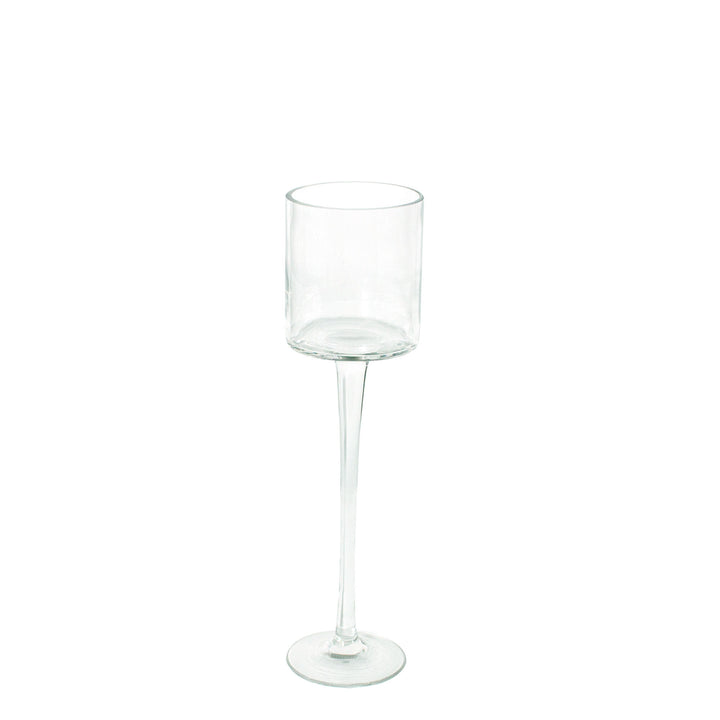 Clear 8cm x 30cm Glass Holder With Stem Pack of 1