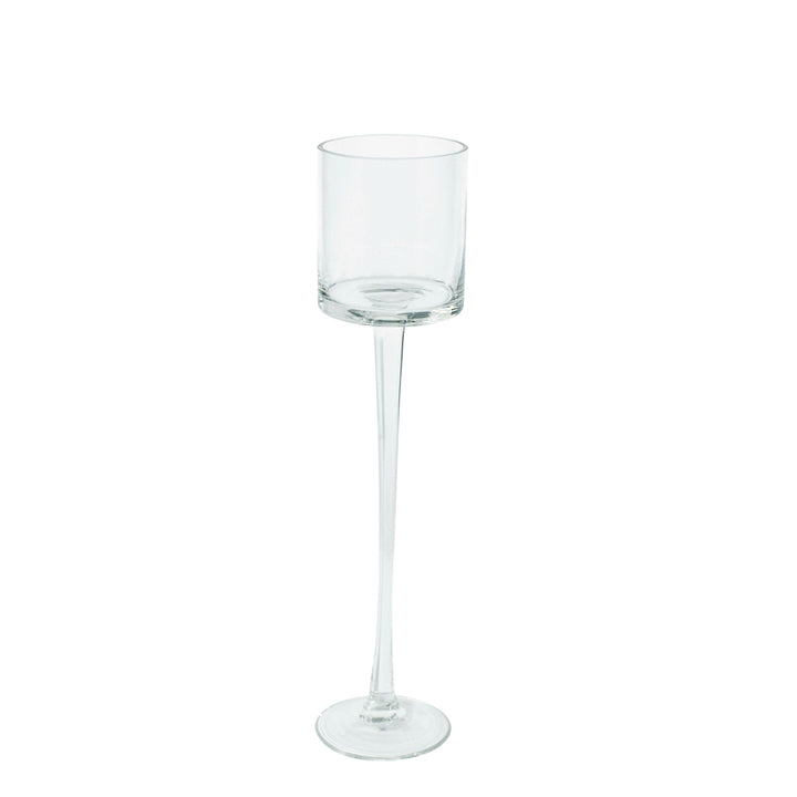 Clear 8cm x 35cm Glass Holder With Stem Pack of 1