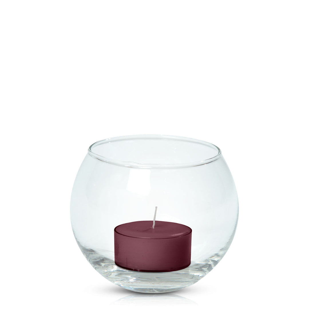 Burgundy Tealight in Fishbowl Pack Pack of 24