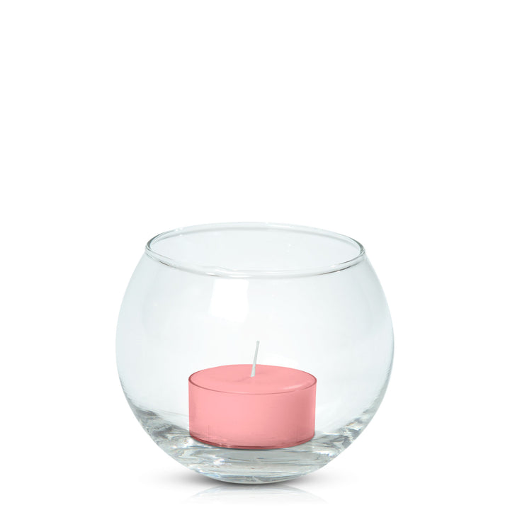 Coral Pink Tealight in Fishbowl Pack Pack of 24