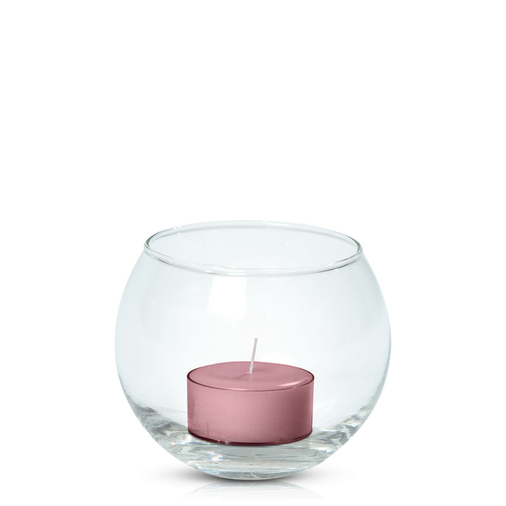 Dusty Pink Tealight in Fishbowl Pack Pack of 24