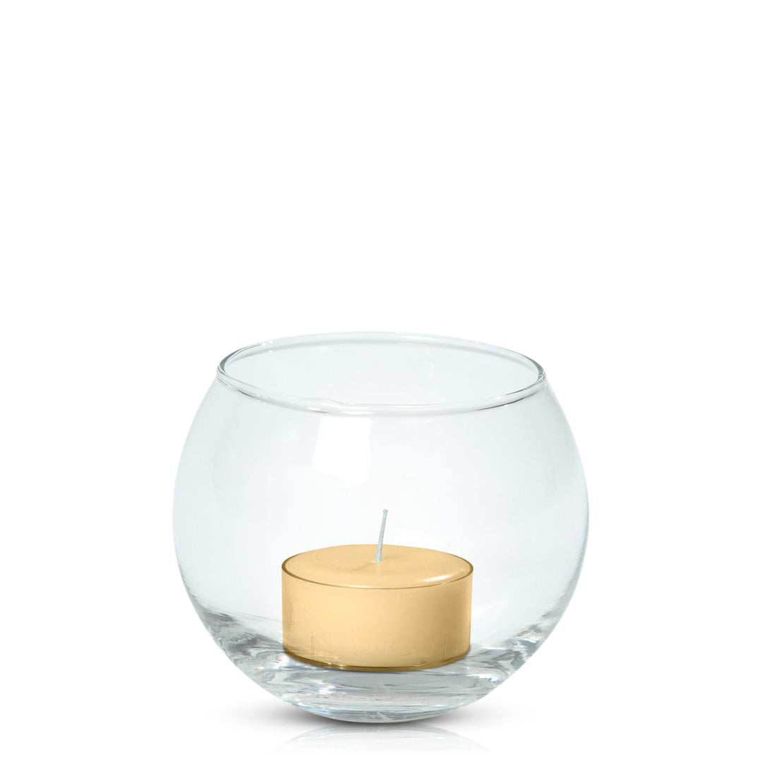 Gold Tealight in Fishbowl Pack Pack of 24