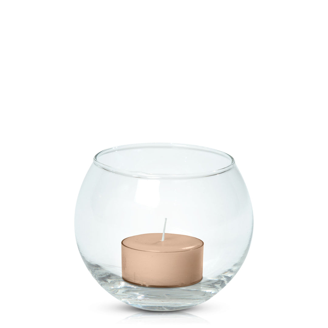 Latte Tealight in Fishbowl Pack Pack of 24