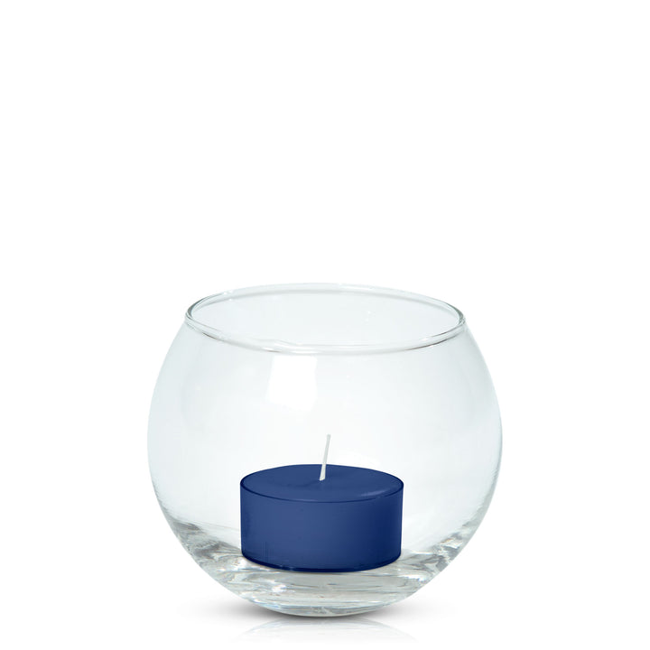 Navy Tealight in Fishbowl Pack Pack of 24