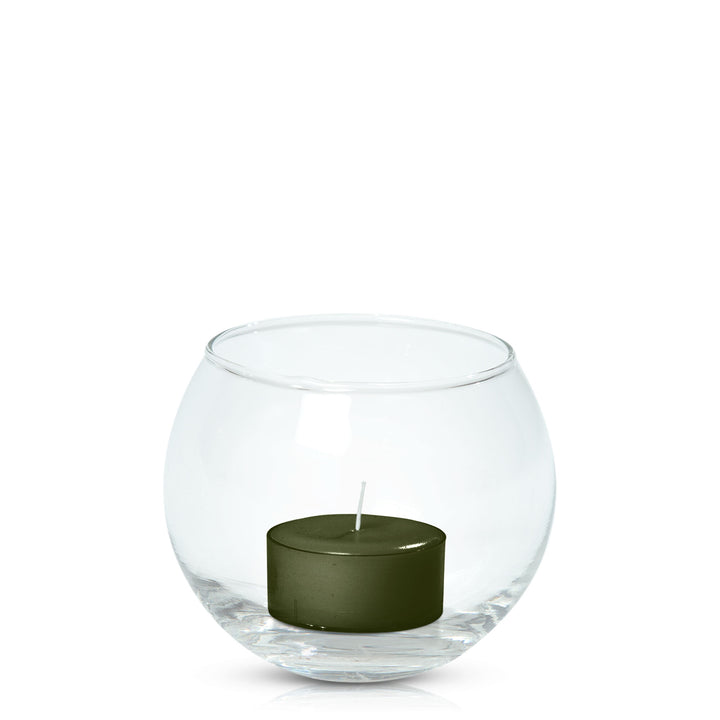 Olive Tealight in Fishbowl Pack Pack of 24