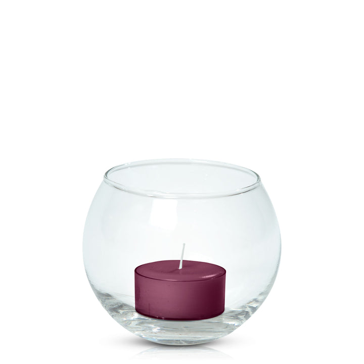 Plum Tealight in Fishbowl Pack Pack of 24