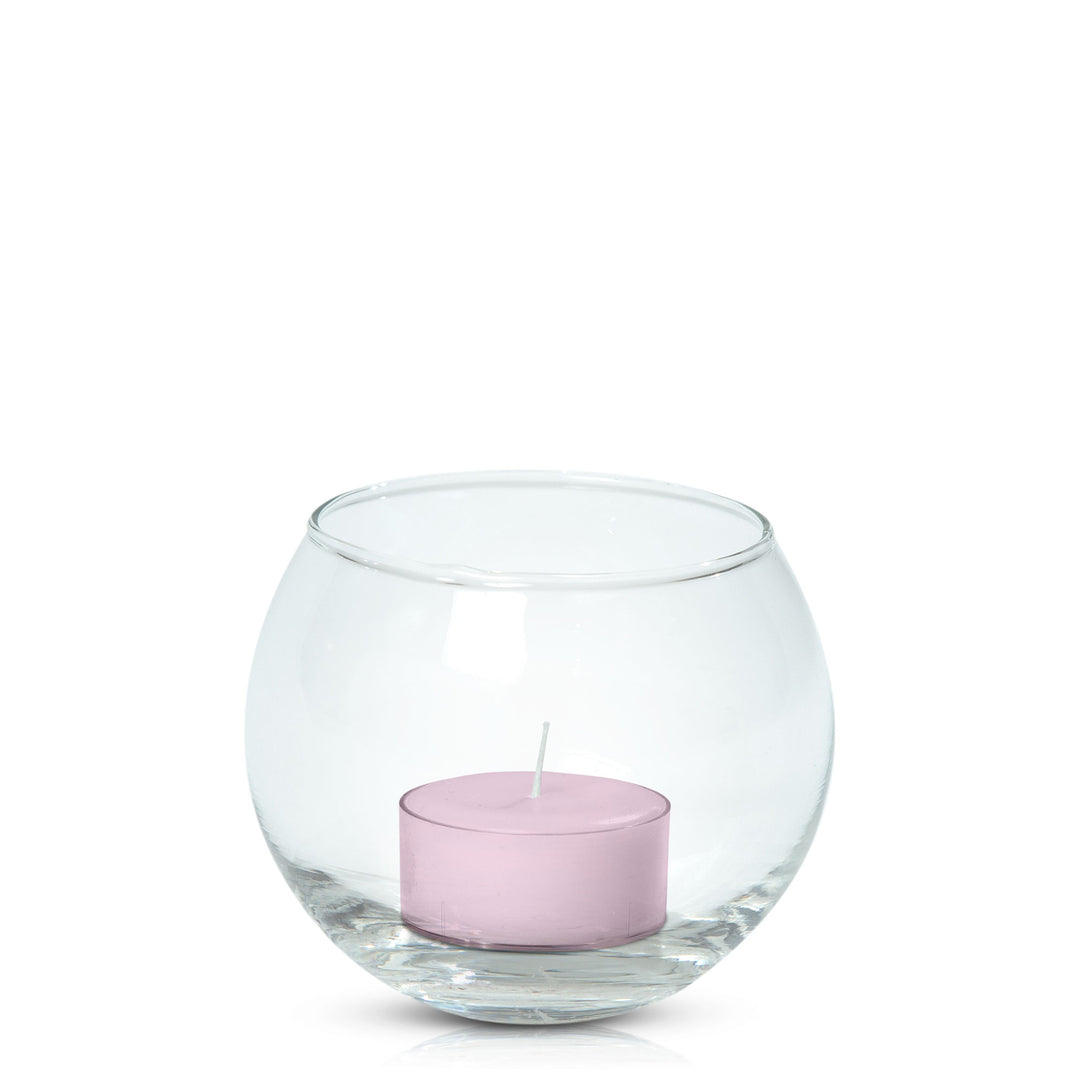 Pastel Pink Tealight in Fishbowl Pack Pack of 24