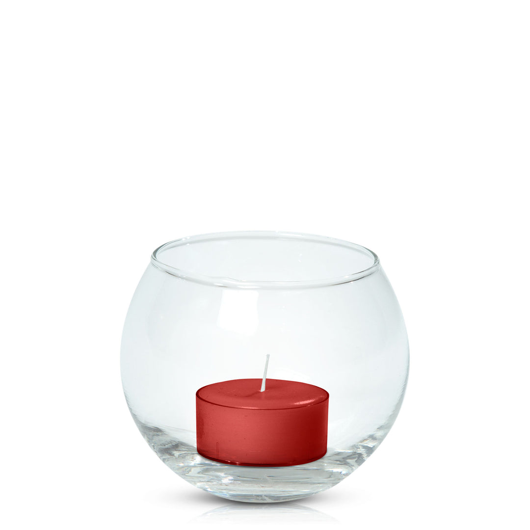 Red Tealight in Fishbowl Pack Pack of 24