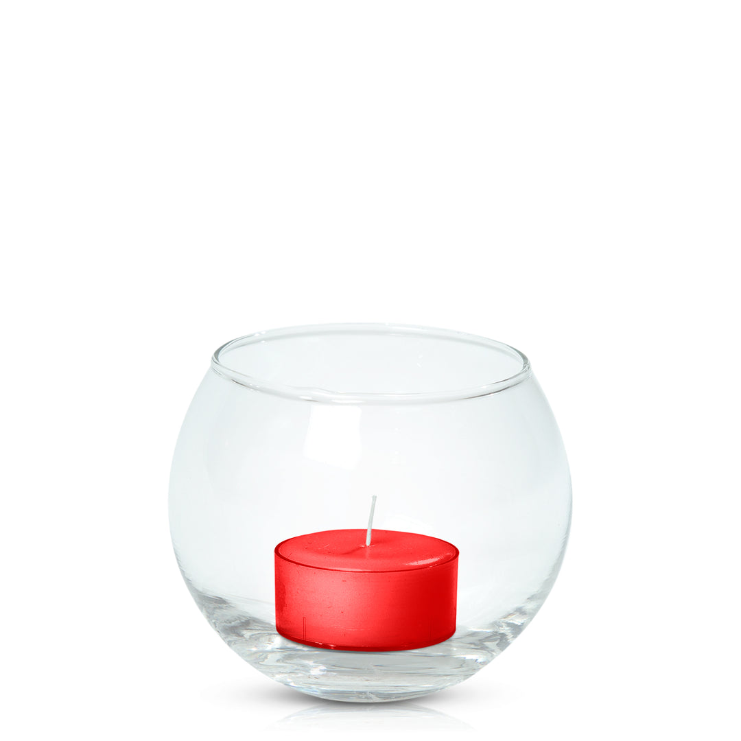 Scarlet Tealight in Fishbowl Pack Pack of 24