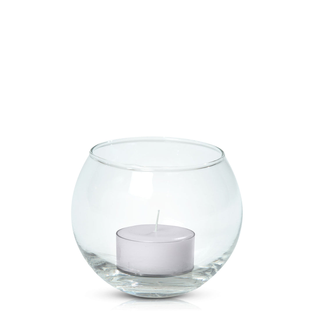 Silver Grey Tealight in Fishbowl Pack Pack of 24