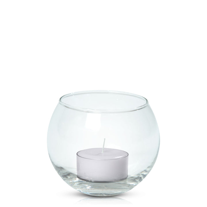 Silver Grey Tealight in Fishbowl Pack Pack of 24