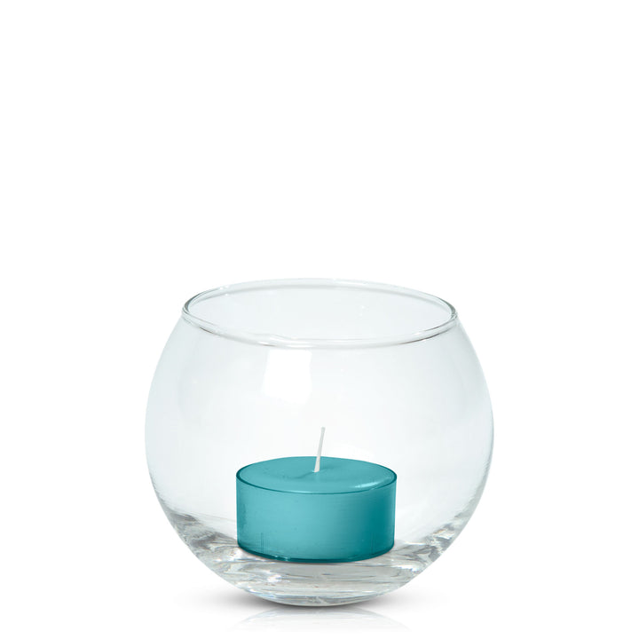 Teal Tealight in Fishbowl Pack Pack of 24