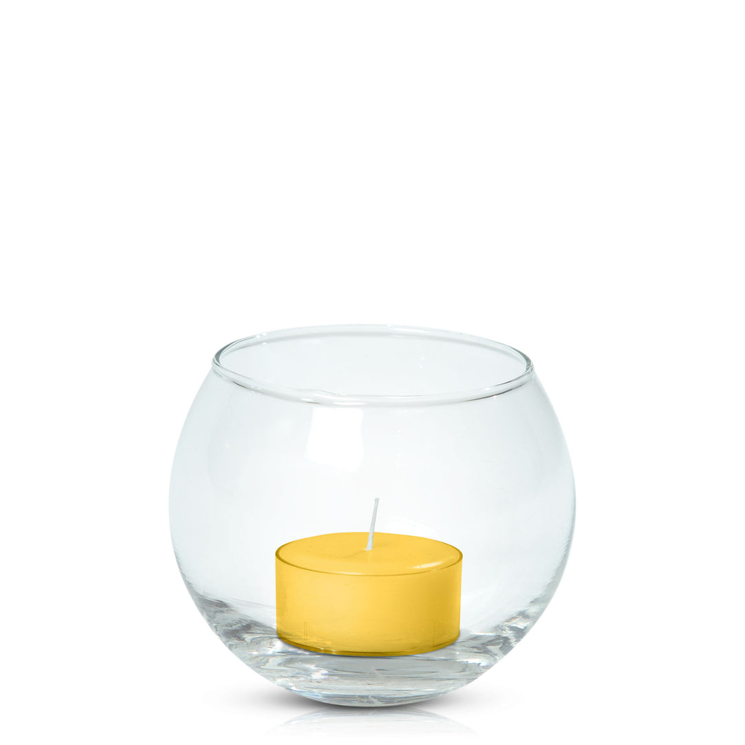 Yellow Tealight in Fishbowl Pack Pack of 24