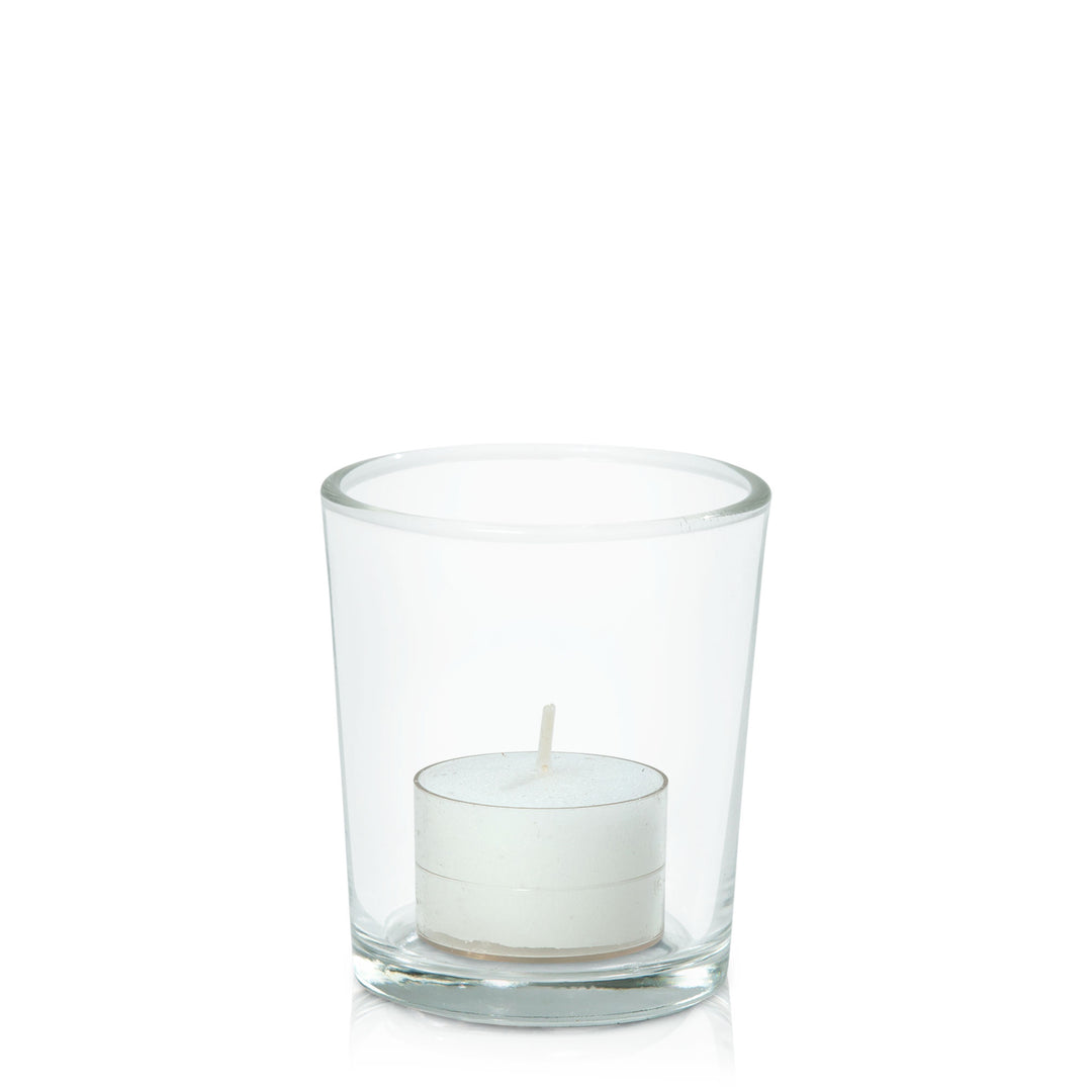 White Acrylic Cup Event Tealight in Glass Votive Pack of 24