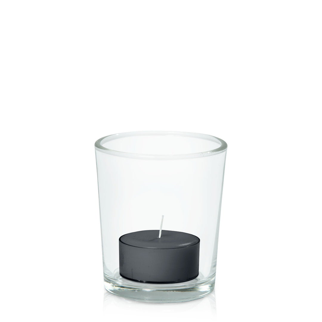 Charcoal Tealight in Glass Votive Pack Pack of 24