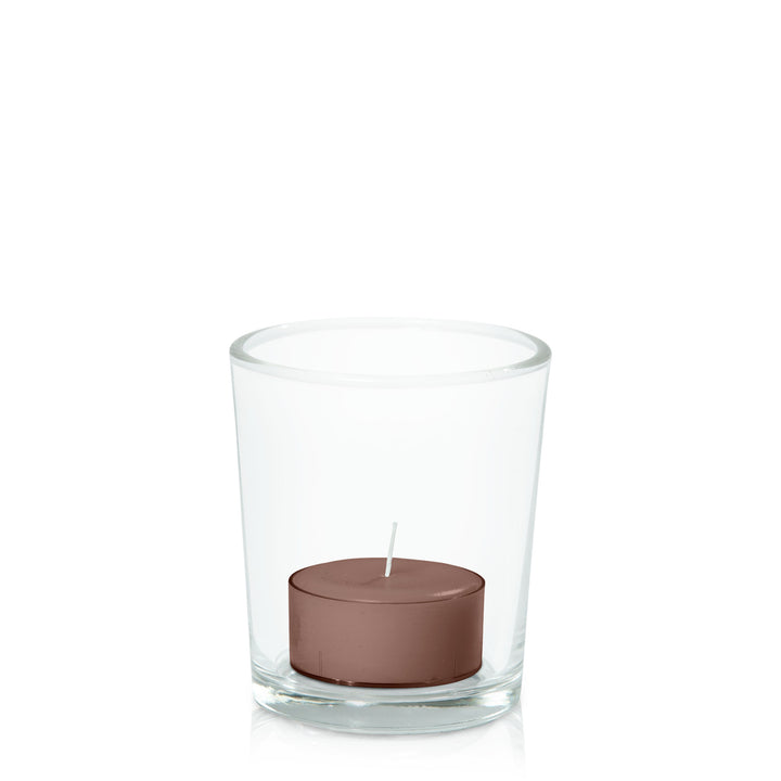 Chocolate Tealight in Glass Votive Pack Pack of 24