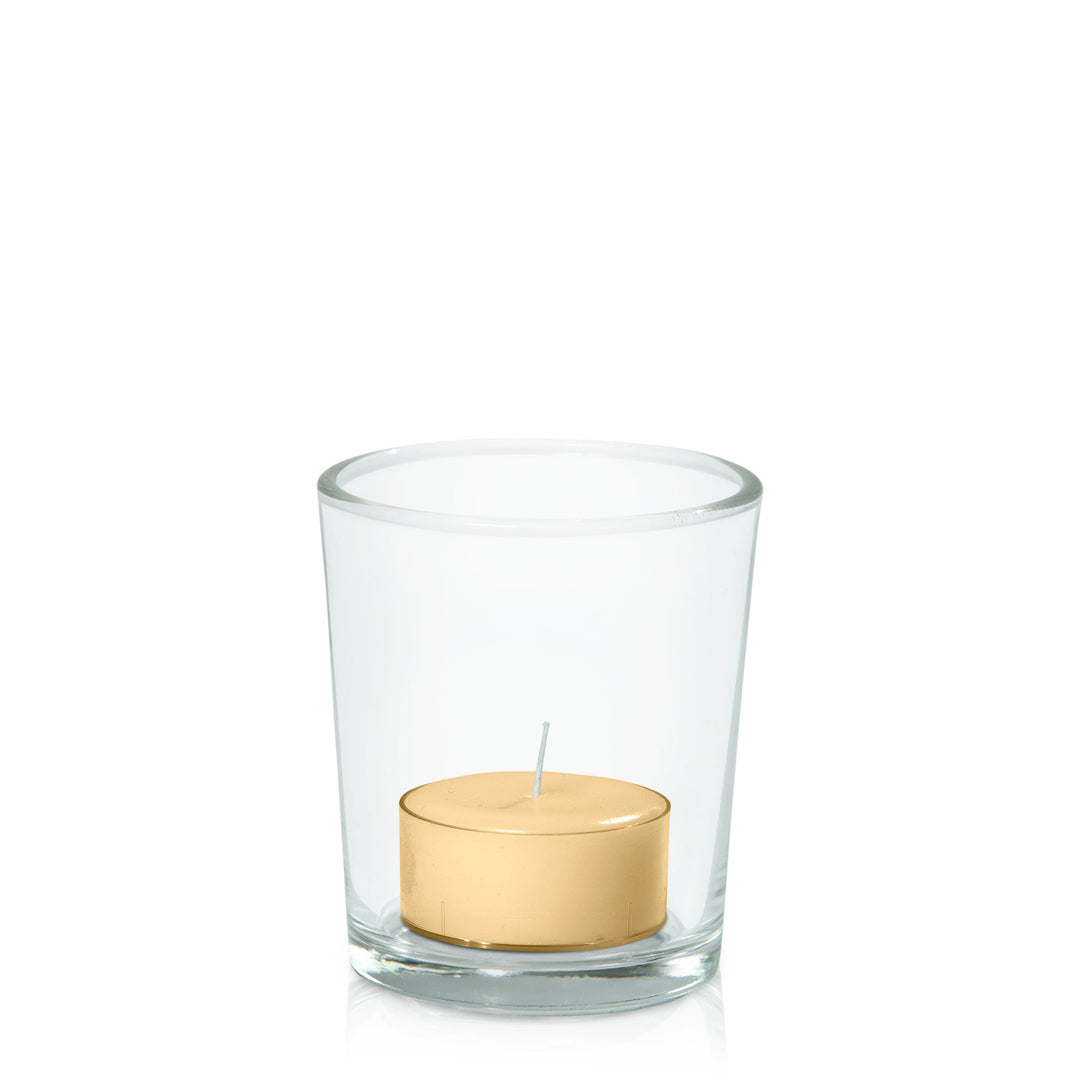 Gold Tealight in Glass Votive Pack Pack of 24