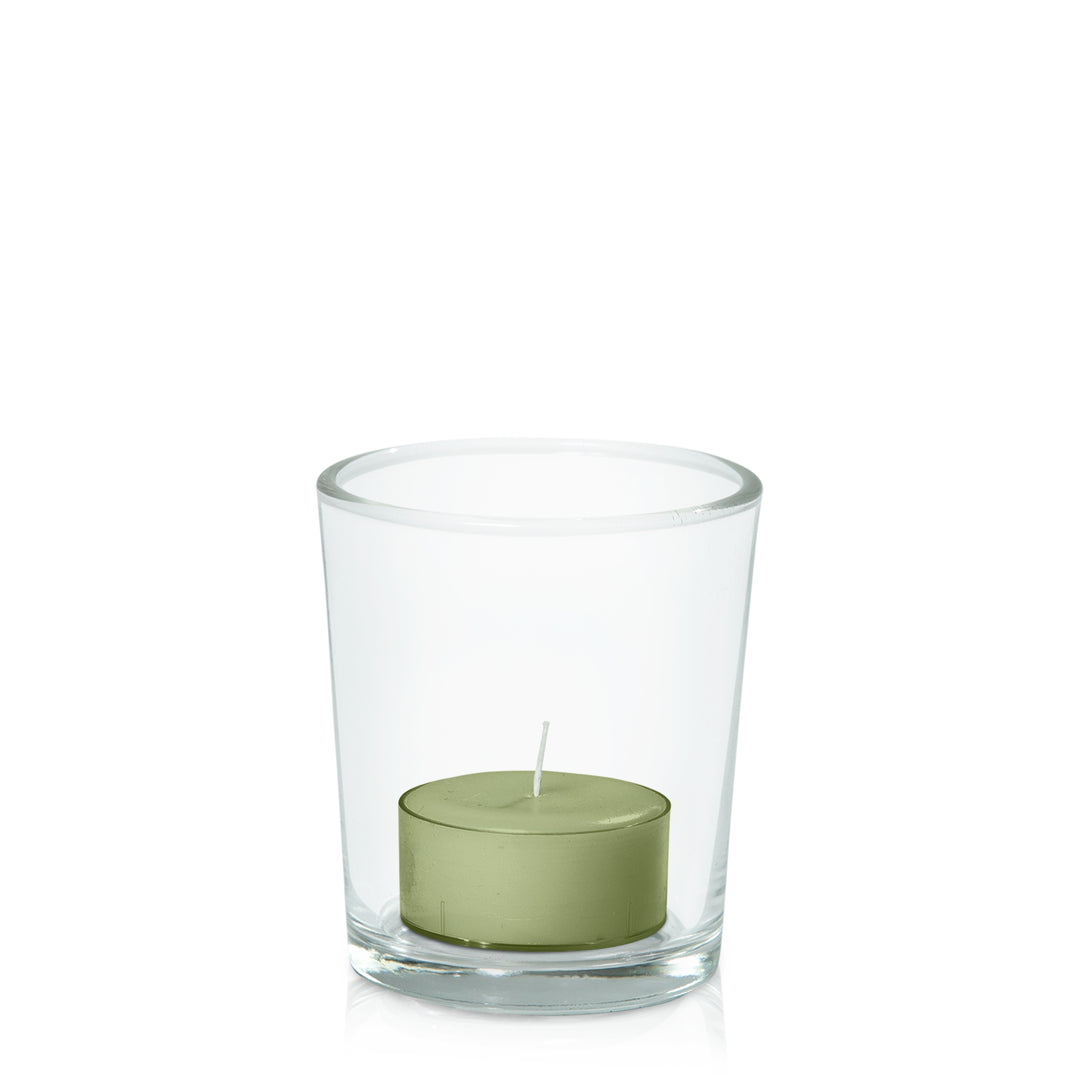 Matcha Tealight in Glass Votive Pack Pack of 24