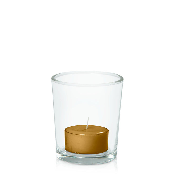 Mustard Tealight in Glass Votive Pack Pack of 24