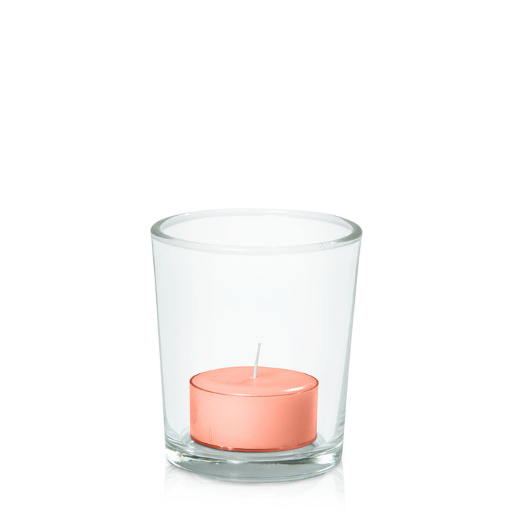 Peach Tealight in Glass Votive Pack Pack of 24