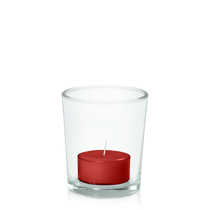 Red Tealight in Glass Votive Pack Pack of 24