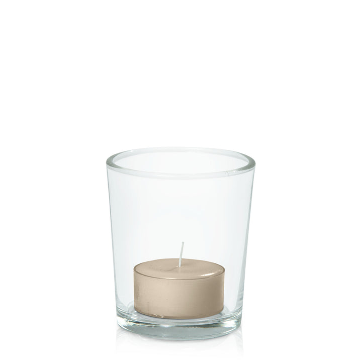 Sandstone Tealight in Glass Votive Pack Pack of 24