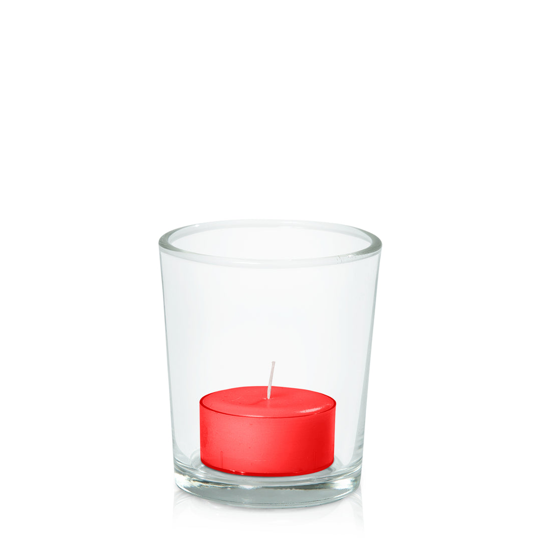 Scarlet Tealight in Glass Votive Pack Pack of 24