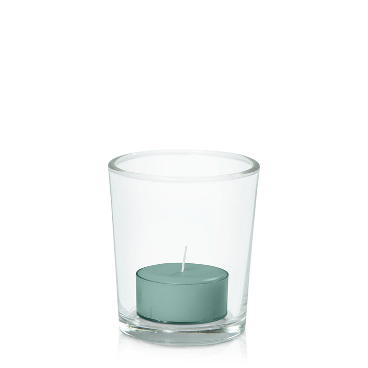 Sage Green Tealight in Glass Votive Pack Pack of 24