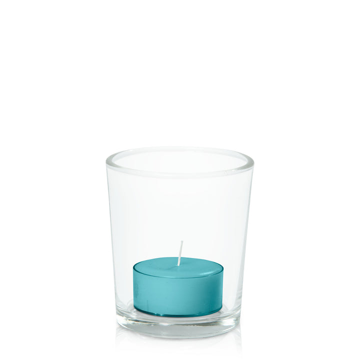 Teal Tealight in Glass Votive Pack Pack of 24