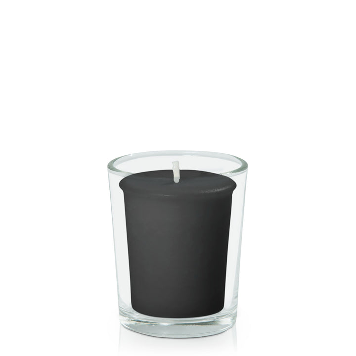 Black Votive Candle in Glass Votive Pack Pack of 24