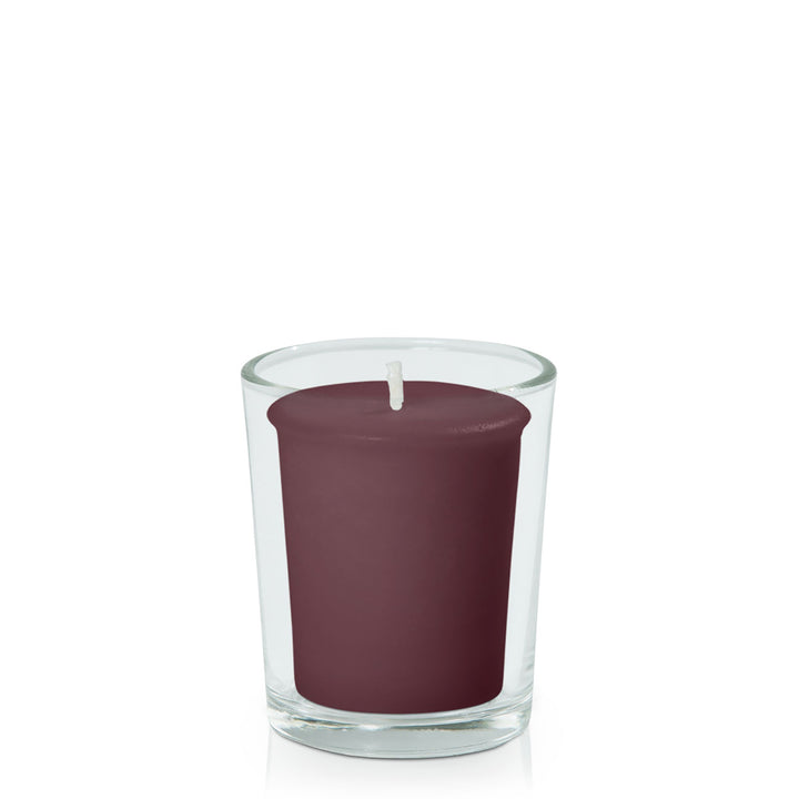 Burgundy Votive Candle in Glass Votive Pack Pack of 24