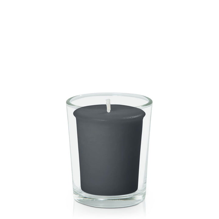 Charcoal Votive Candle in Glass Votive Pack Pack of 24