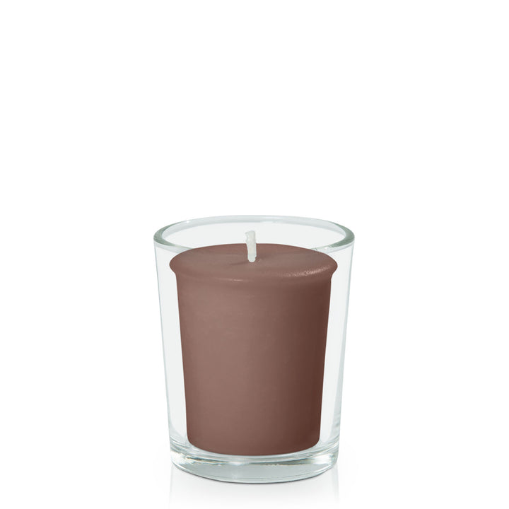 Chocolate Votive Candle in Glass Votive Pack Pack of 24