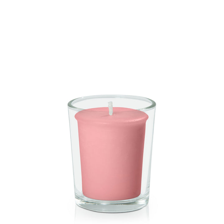 Coral Pink Votive Candle in Glass Votive Pack Pack of 24