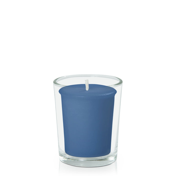 Dusty Blue Votive Candle in Glass Votive Pack Pack of 24