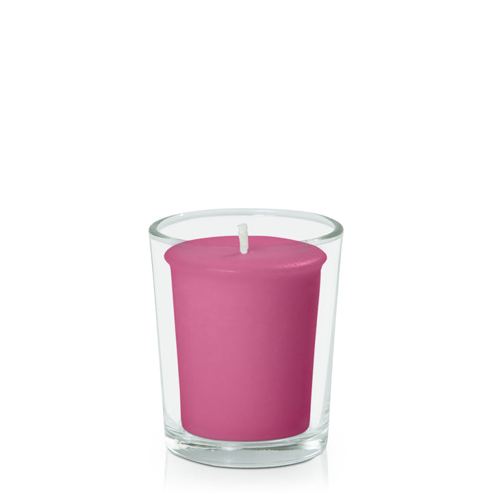 Magenta Votive Candle in Glass Votive Pack Pack of 24