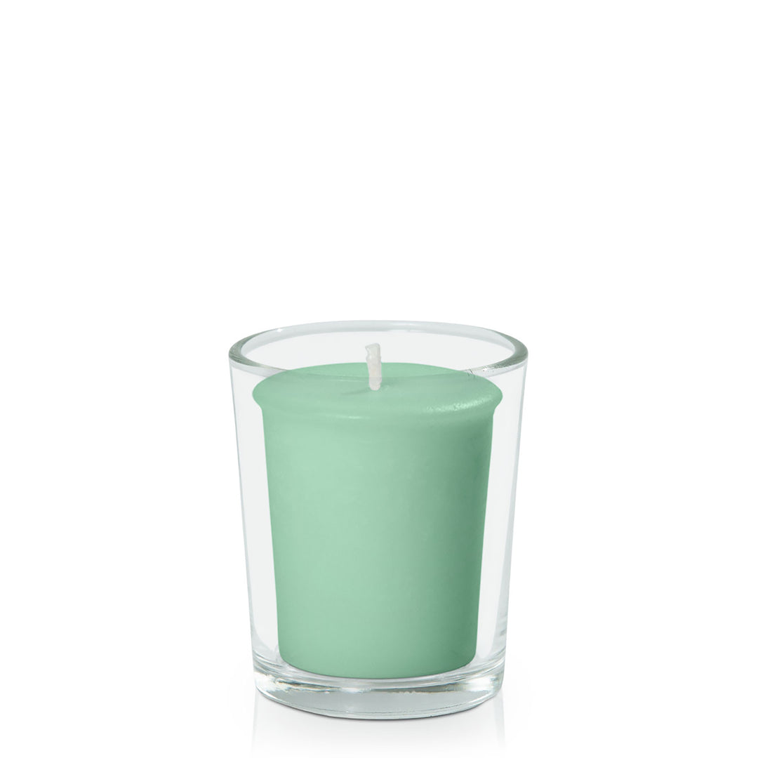 Mint Green Votive Candle in Glass Votive Pack Pack of 24